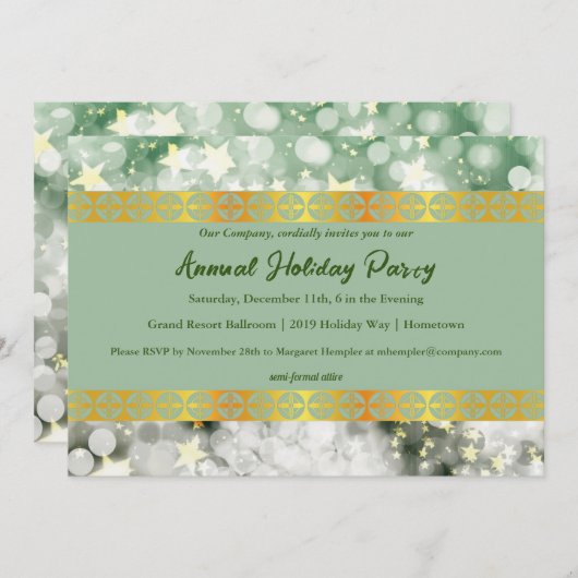 Uitnodiging voor feestdag en gouden feestdag (Voorkant / Achterkant)