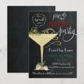 Uitnodiging voor feestdag - Faux Glitter (Voorkant / Achterkant)