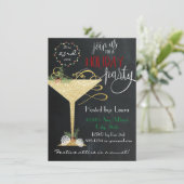 Uitnodiging voor feestdag - Faux Glitter (Staand voorkant)