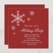 Uitnodiging voor feestdag Glamor Party (rood) (Voorkant / Achterkant)