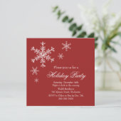 Uitnodiging voor feestdag Glamor Party (rood) (Staand voorkant)