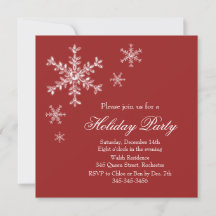 Uitnodiging voor feestdag Glamor Party (rood)