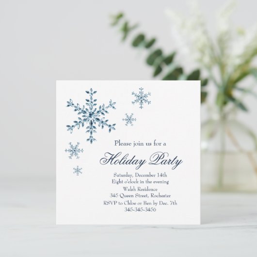 Uitnodiging voor feestdag Glamor Party (wit) (Staand voorkant)