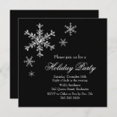 Uitnodiging voor feestdag Glamor Party (zwart) (Voorkant / Achterkant)