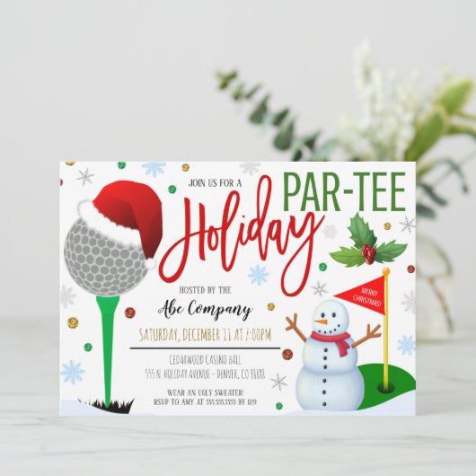 Uitnodiging voor feestdag Golf (Staand voorkant)