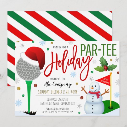 Uitnodiging voor feestdag Golf (Voorkant / Achterkant)