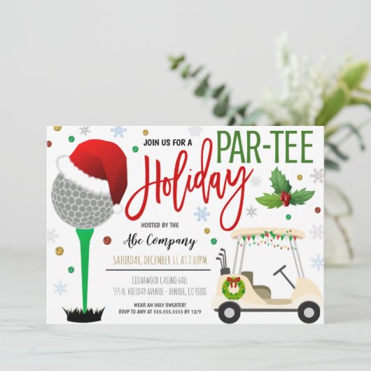 Uitnodiging voor feestdag Golf (Staand voorkant)