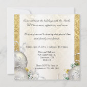 Uitnodiging voor feestdag - Goud en zilverversieri (Achterkant)