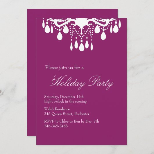 Uitnodiging voor feestdag Grote balzaal (rood) (Voorkant / Achterkant)