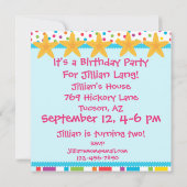 Uitnodiging voor feestdag in Bright Colors Mermaid (Achterkant)