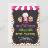 uitnodiging voor feestdag in candyland (Voorkant)