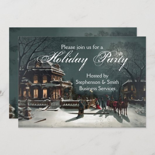 Uitnodiging voor  feestdag in Elegant Evening (Voorkant / Achterkant)