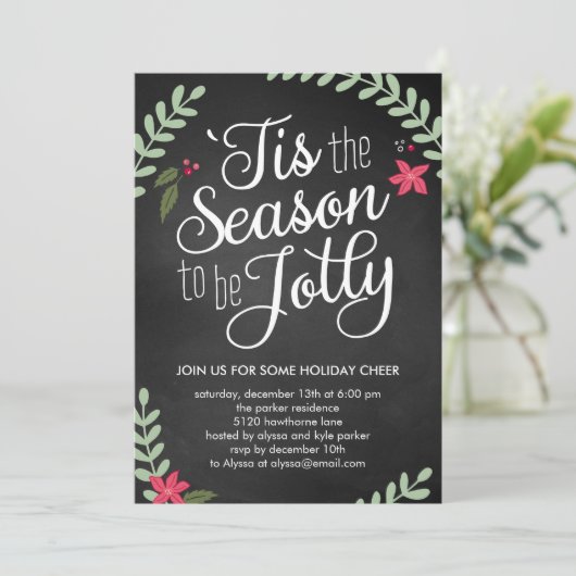 Uitnodiging voor feestdag in Jolly Party (Staand voorkant)