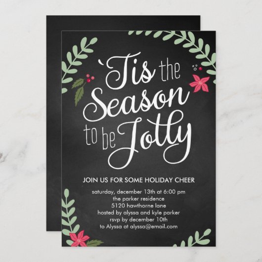 Uitnodiging voor feestdag in Jolly Party (Voorkant / Achterkant)