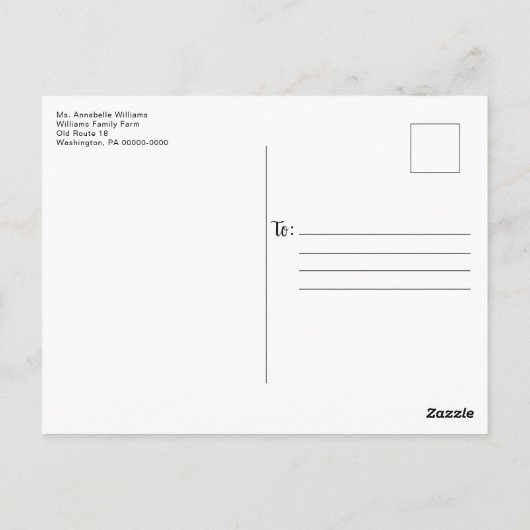 Uitnodiging voor feestdag in Roustisch kerstland (Achterkant)