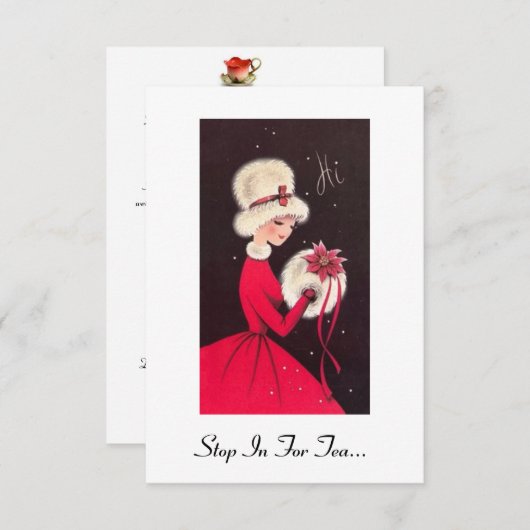 Uitnodiging voor feestdag in Tea (Voorkant / Achterkant)