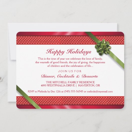 Uitnodiging voor feestdag kerstfeestvieren (Achterkant)