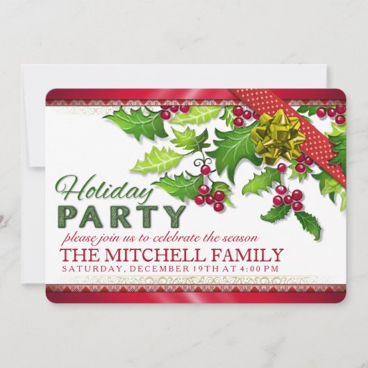 Uitnodiging voor feestdag kerstfeestvieren (Voorkant)