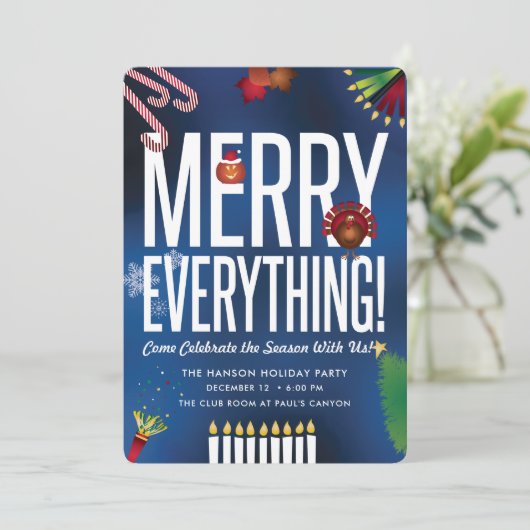 Uitnodiging voor feestdag *Merry Alles* (Staand voorkant)