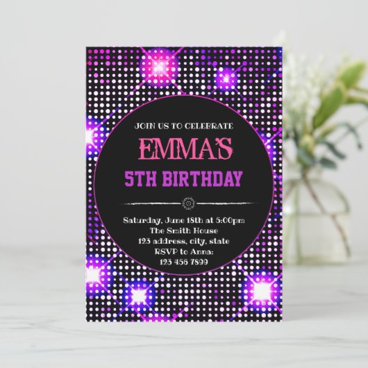 Uitnodiging voor feestdag op dansfeest (Staand voorkant)