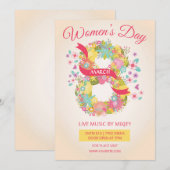 Uitnodiging voor feestdag op de dag van de vrouw (Voorkant / Achterkant)