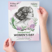 Uitnodiging voor feestdag op de dag van de vrouw flyer (Hand)