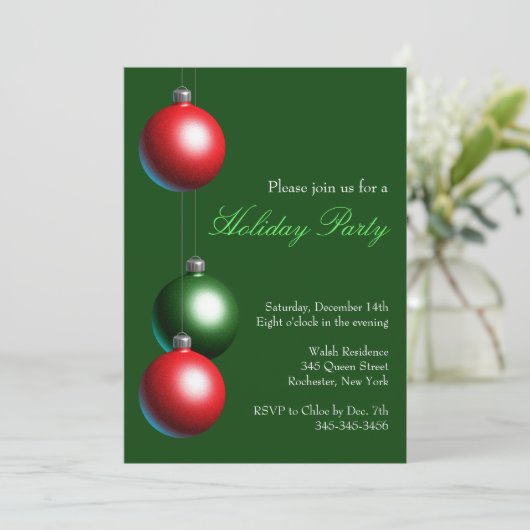 Uitnodiging voor feestdag op Evergreen (Staand voorkant)