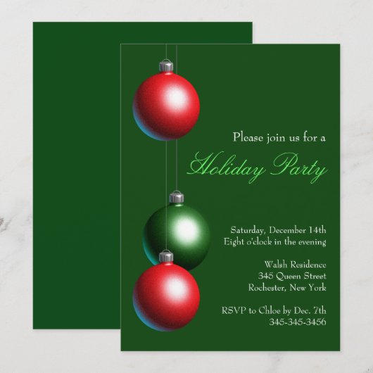 Uitnodiging voor feestdag op Evergreen (Voorkant / Achterkant)