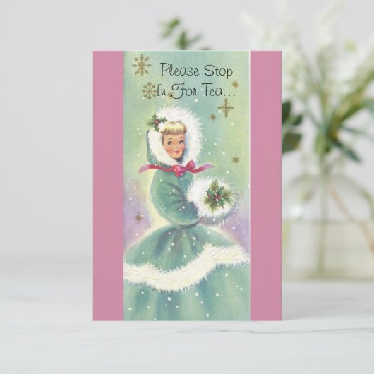 Uitnodiging voor feestdag-theaterpartij  geïnspire (Staand voorkant)