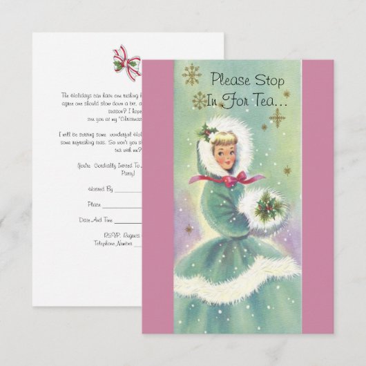 Uitnodiging voor feestdag-theaterpartij  geïnspire (Voorkant / Achterkant)