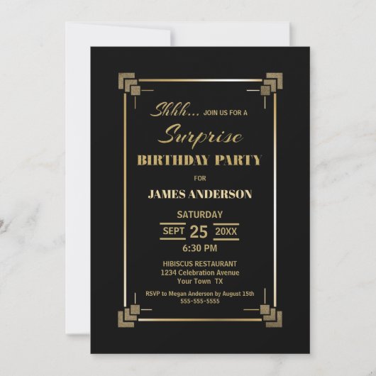 Uitnodiging voor feestdag van de zwarte en goudver (Voorkant)