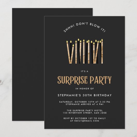 Uitnodiging voor feestdag van de zwarte en goudver (Voorkant / Achterkant)