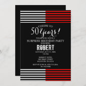 Uitnodiging voor feestdag van de zwarte en rode ve (Voorkant / Achterkant)