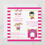 Uitnodiging voor feestdag van het stuitende meisje (Voorkant)