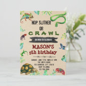 Uitnodiging voor feestdag van Reptiel (Staand voorkant)