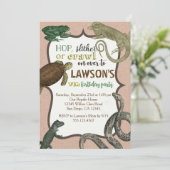 uitnodiging voor feestdag van Reptile Animas (Staand voorkant)