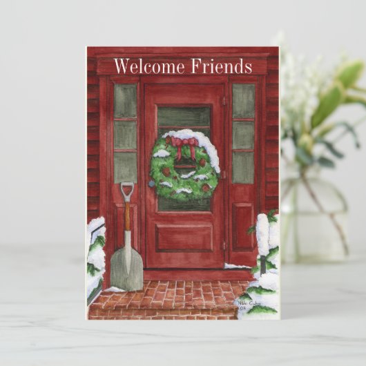 Uitnodiging voor feestdag voor deur (Staand voorkant)