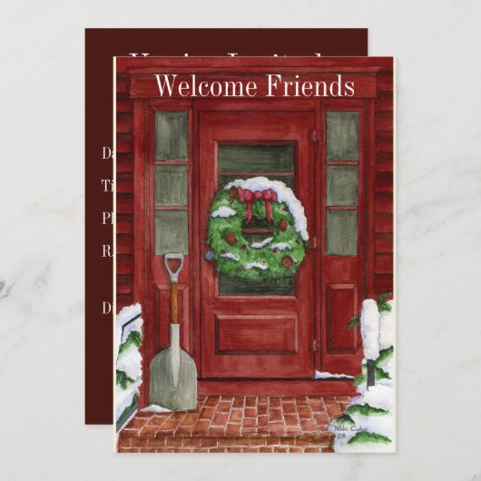 Uitnodiging voor feestdag voor deur (Voorkant / Achterkant)