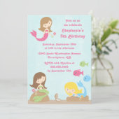 Uitnodiging voor feestdag voor meisjes (Staand voorkant)