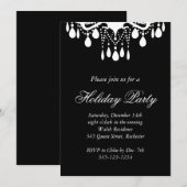 Uitnodiging voor feestdagen Grote balzaal (zwart) (Voorkant / Achterkant)