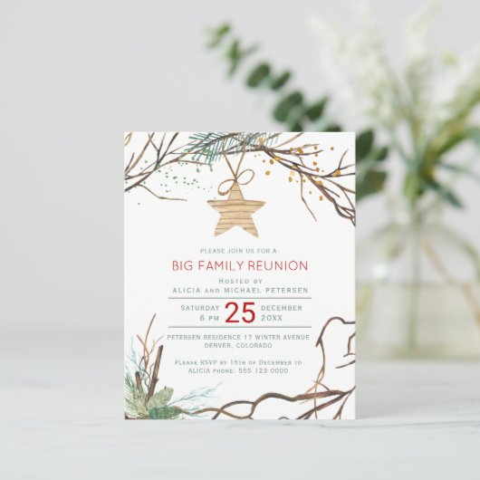 Uitnodiging voor feestdagen in de winter (Staand voorkant)