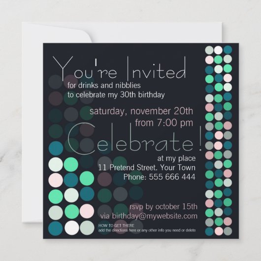 Uitnodiging voor feestdagen in The House Party (Achterkant)