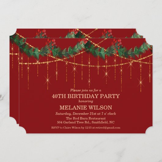 UITNODIGING VOOR FEESTDAGEN KERST VERJAARDAG VOOR (Voorkant / Achterkant)