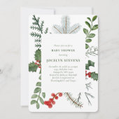 Uitnodiging voor feestdagen, kerstmis, Baby shower (Voorkant)