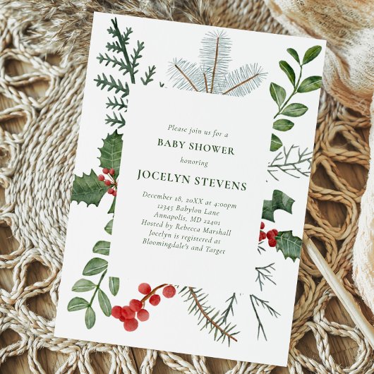 Uitnodiging voor feestdagen, kerstmis, Baby shower