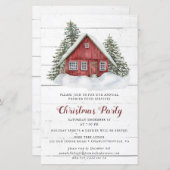 Uitnodiging voor feestdagen met een trouwe Cabin (Voorkant / Achterkant)