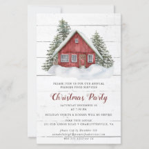 Uitnodiging voor feestdagen met een trouwe Cabin