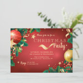 Uitnodiging voor feestdagen met kerstfeestdagen (Staand voorkant)