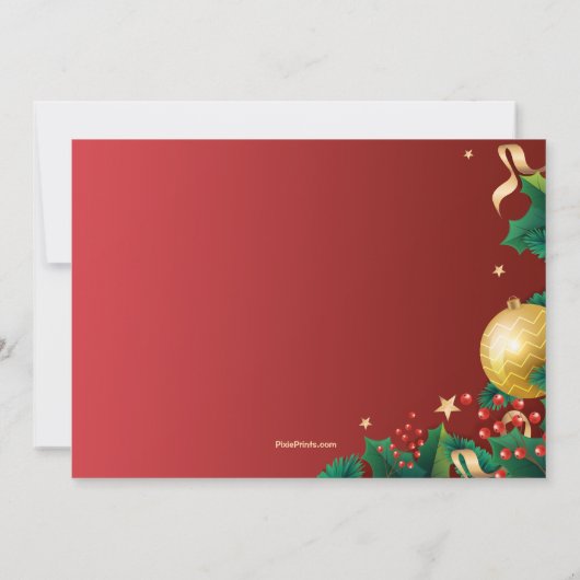 Uitnodiging voor feestdagen met kerstfeestdagen (Achterkant)