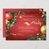 Uitnodiging voor feestdagen met kerstfeestdagen (Voorkant / Achterkant)